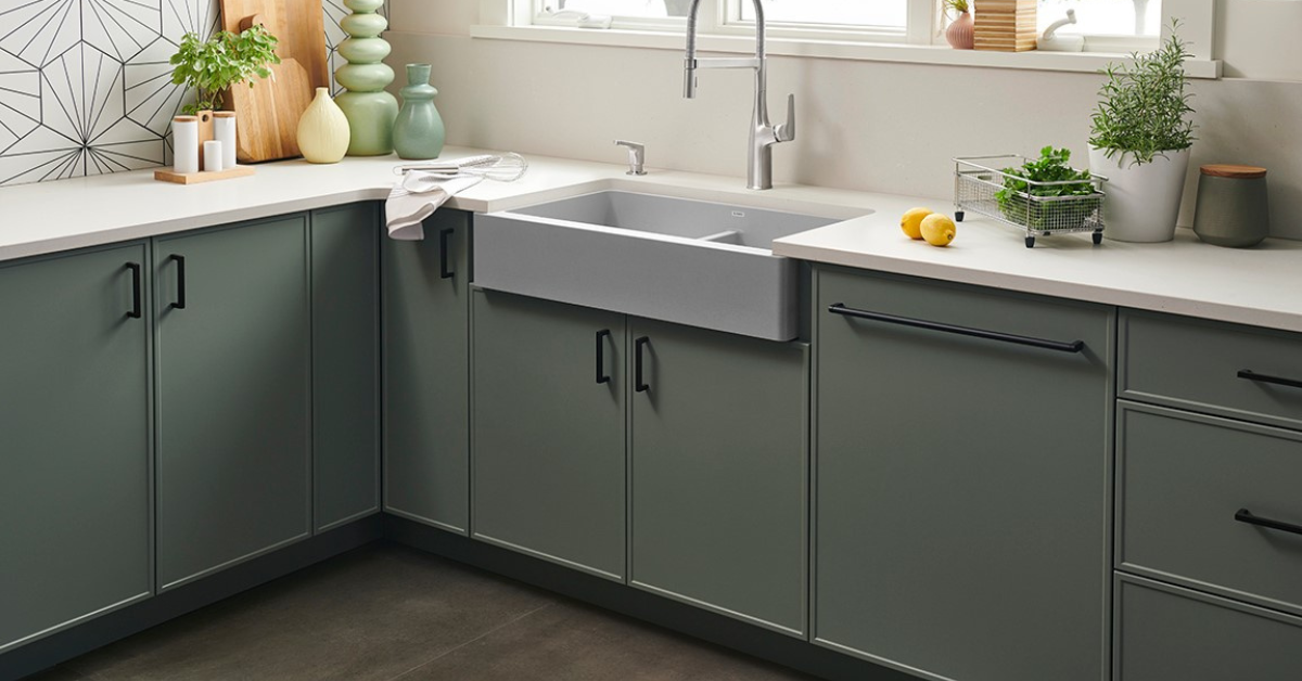 Olive Green Slim Shaker Cabinets